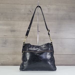 Hobo Black Leather Crossbody Shoulder Bag
